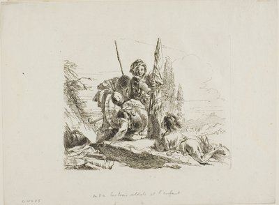 Tre soldater og en gutt, fra Capricci av Giambattista Tiepolo