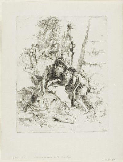 To tryllekunstnere med to gutter, fra Scherzi av Giambattista Tiepolo