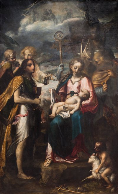 Jomfru Maria og barnet og lidenskapens mysterium av Giambattista Tinti