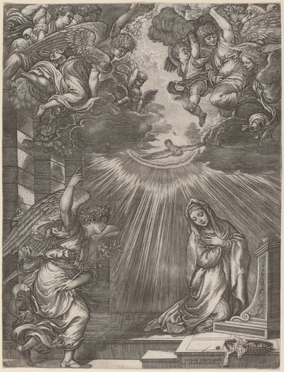 Kunngjøringen av Gian Jacopo Caraglio after Titian