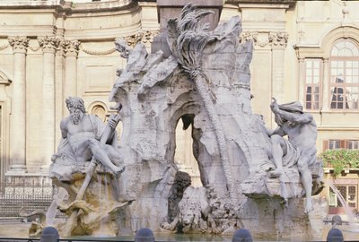 Fontana dei Quattro Fiumi (Fountain of the Four Rivers), 1651 av Gian Lorenzo Bernini