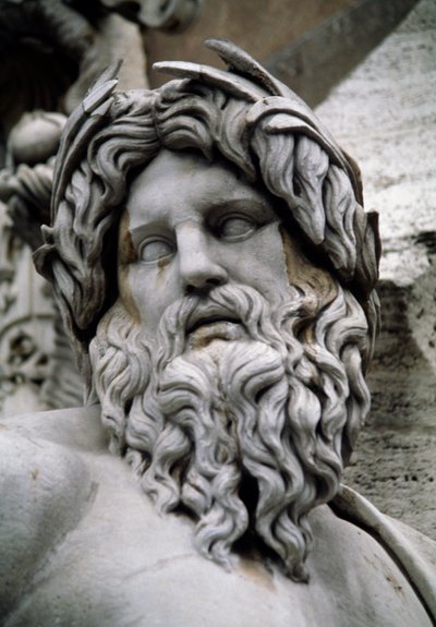 Personifisering av elven Ganges, Fountain of the Four Rivers (1500-tallet), designet av Gian Lorenzo Bernini (Napoli) av Gian Lorenzo Bernini