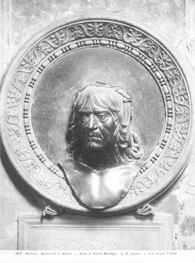 Byste av Andrea Mantegna (1431-1506) (bronse) (s/hvitt-bilde) av Gian Marco Cavalli