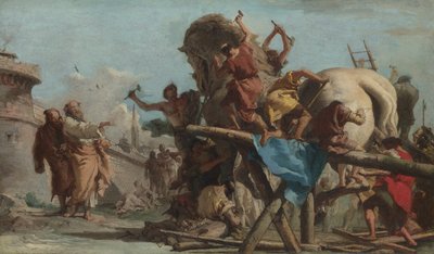 Der Bau des Trojanischen Pferdes, ca. 1760 von Giandomenico (1727-1804) Tiepolo