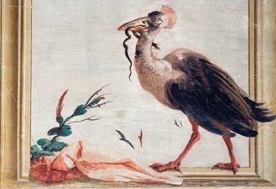 En kasuar holder en slange i nebbet, fra det kinesiske rommet i Foresteria, 1757 av Giovanni Domenico Tiepolo
