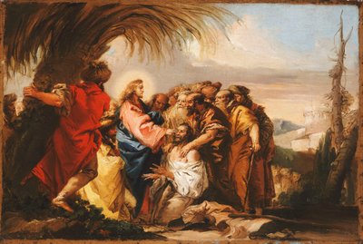 Kristus helbreder den blinde mannen, ca. 1751 av Giovanni Domenico Tiepolo