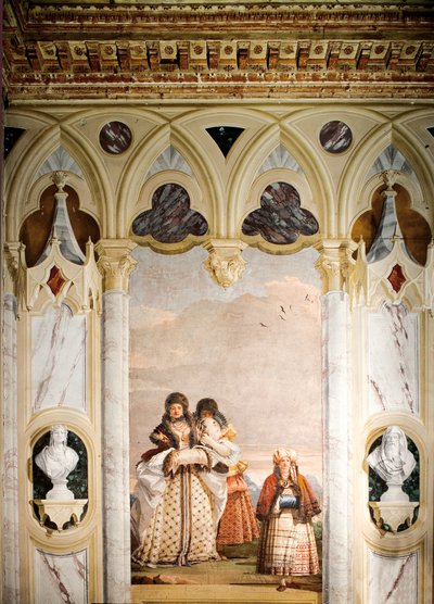 Vintervandringen, fra rommet til den gotiske paviljongen, i Foresteria, 1757 av Giovanni Domenico Tiepolo
