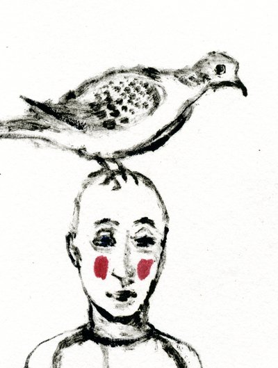 Hjemkomst, 2017, (olje på papir) av Gigi Sudbury