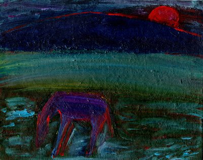 Hesten og den røde månen, 2016, av Gigi Sudbury