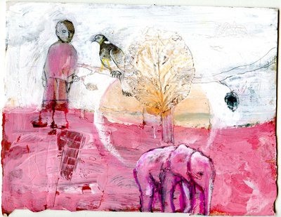 Wood Pigeon and Elephant, 2014 (blandet media) av Gigi Sudbury