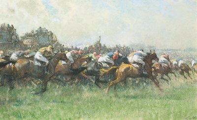 Tattenham Corner, Epsom Derby, av Gilbert Holiday