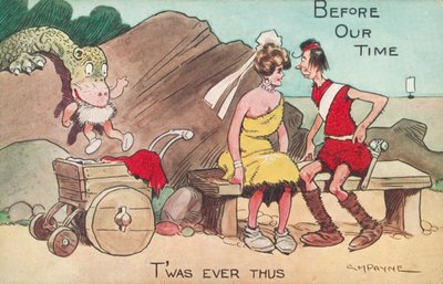 Forhistorisk liv (farge litho) av Gilbert Morris Payne