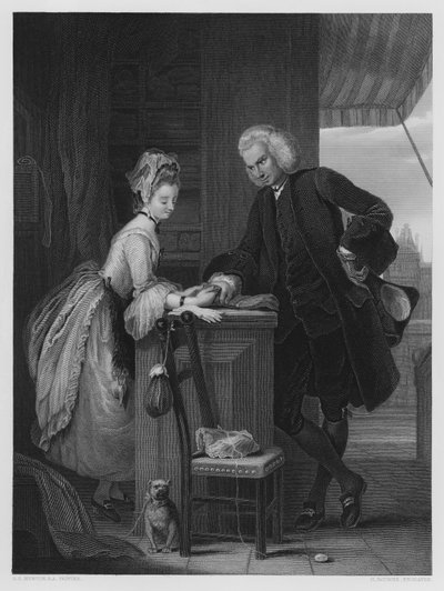 Yorick and the Grisette, fra bildet i Vernon Gallery (gravering) av Gilbert Stuart (after) Newton