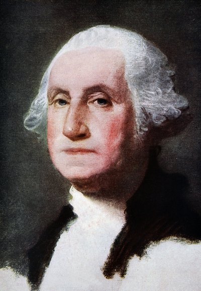 George Washington, gjengitt i 'The Outline of History: being a plain history of life and mankind' av HG Wells, London av Gilbert Stuart