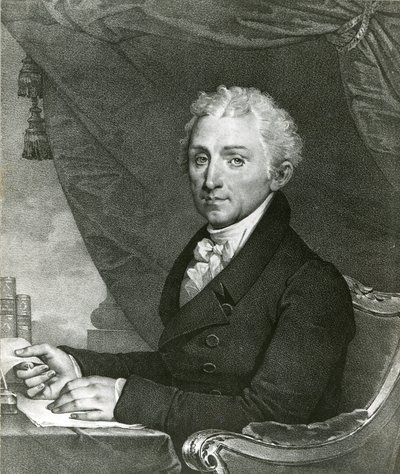 James Monroe, 5. president i USA (s/h litho) av Gilbert Stuart