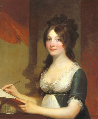 Portrett av en ung kvinne (olje på lerret) av Gilbert Stuart