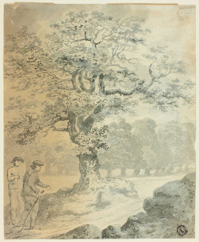Landskap med to mannsfigurer av Gilbert Stuart Newton