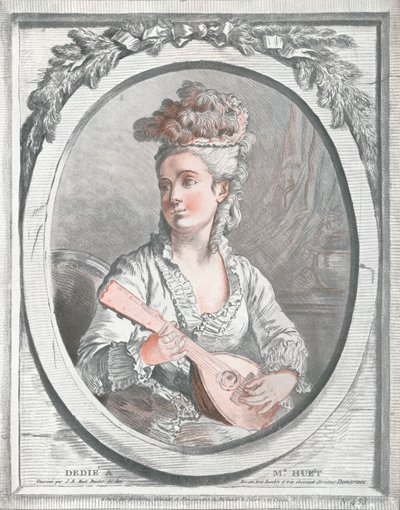 Portrett av Madame Huet, c1700-tallet av Gilles Demarteau