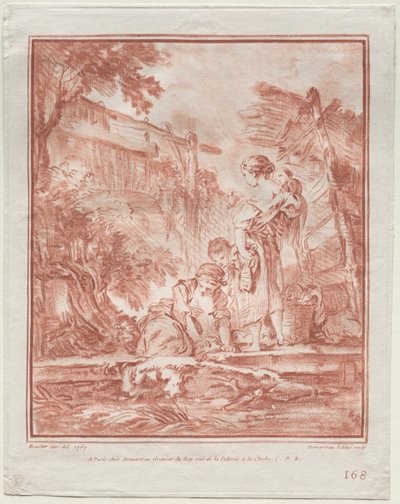 Vaskekvinnen, 1767. av Gilles Demarteau