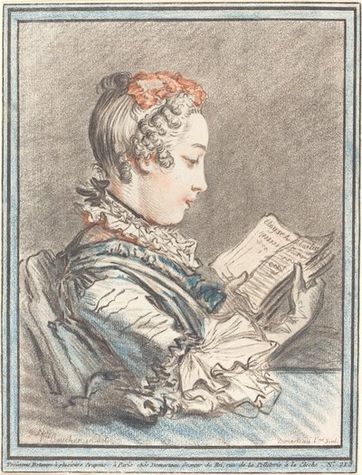Ung jente som leser Héloise og Abélard, 1770. av Gilles Demarteau