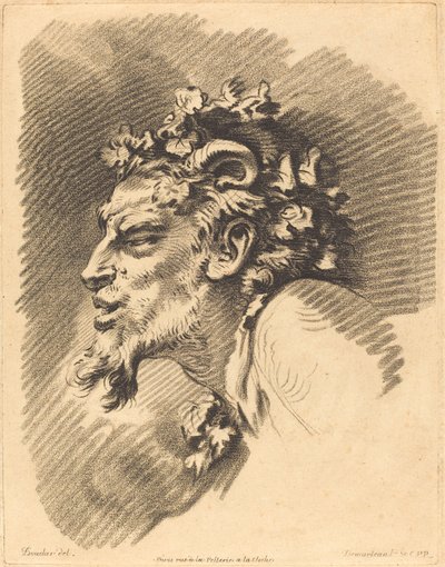 Hodet for en faun av Gilles Demarteau, the Elder after François Boucher