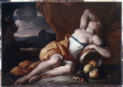 Pomones søvn: Pomone er en nymfe i romersk mytologi av Gilles Garcin