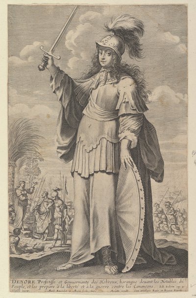 Deborah, 1647. Skapere: Gilles Rousselet, Abraham Bosse. av Gilles Rousselet and Abraham Bosse