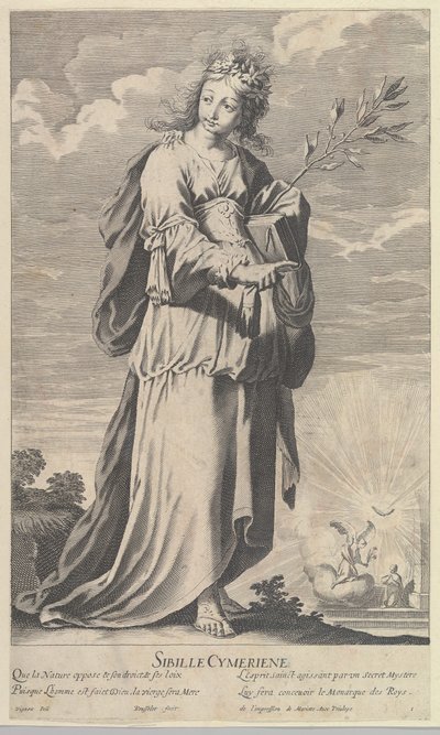 Cimmerian Sibyl, ca. 1635. Skapere: Gilles Rousselet, Abraham Bosse. av Gilles Rousselet and Abraham Bosse