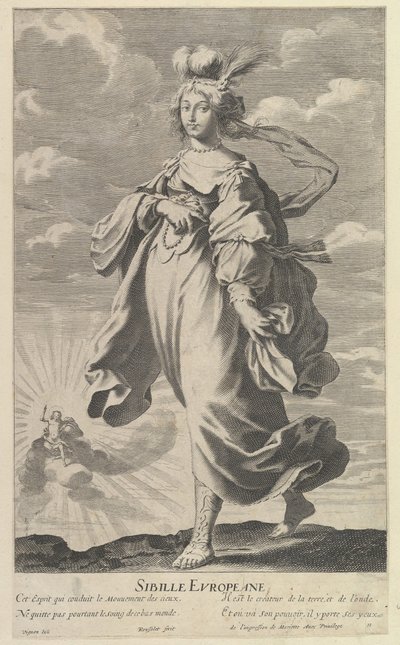 European Sibyll, ca. 1635. Skapere: Gilles Rousselet, Abraham Bosse. av Gilles Rousselet and Abraham Bosse