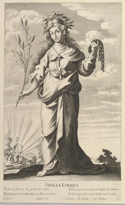 Lybian Sibyl, ca. 1635. Skapere: Gilles Rousselet, Abraham Bosse. av Gilles Rousselet and Abraham Bosse