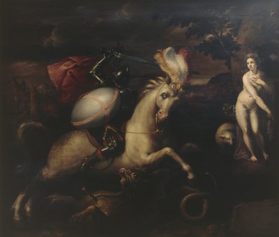 Saint George (olje på panel) av Gillis (c.1535 99) Congnet
