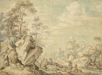 Landskap, 1623 (penn og wc på papir) av Gillis Claesz d Hondecoeter