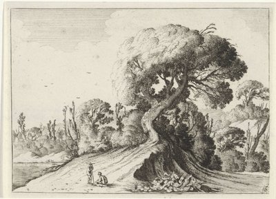 To menn foran et stort tre Syv landskap (serietittel) av Gillis van Scheyndel (I)
