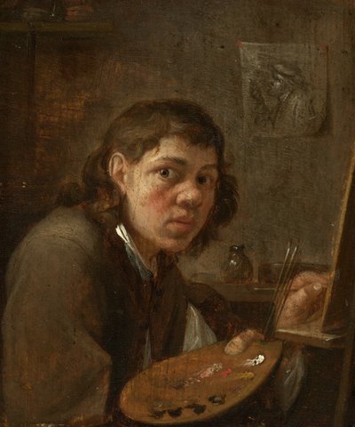 Selvportrett i studio, ca. 1645. av Gillis van Tilborgh the younger