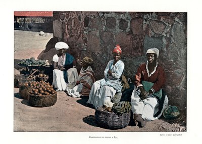 Fruktselgere, Rio de Janeiro, Brasil, 1800-tallet av Gillot