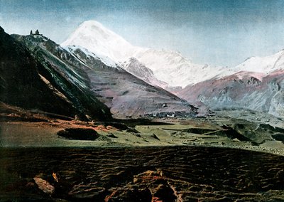 Mount Kazbek, Kaukasus, c1890 av Gillot