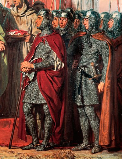 Dritter Kreuzzug (1189-1192): Treffen und Händedruck zwischen Philipp August (Philipp II. von Frankreich) von Gillot Saint-Evre