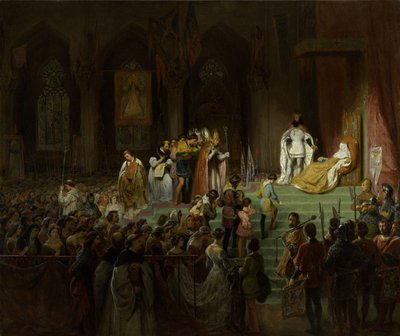 Kroningen av den døde Inês de Castro i katedralen i Coimbra, 1827-1828. av Gillot Saint Evre