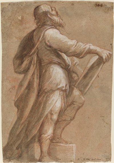 En helgen som holder en bok av Gioacchino Assereto