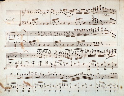 Første side med noteark for den reduserte symfonien for pianoet til Otello, opera av Gioacchino Rossini av Gioachino Rossini