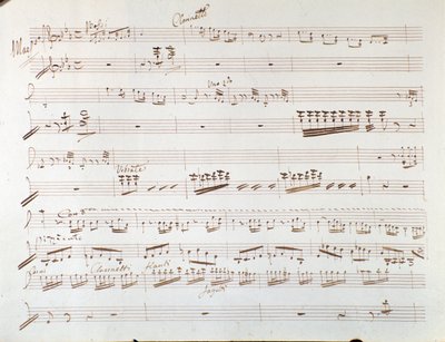 Side med partitur av fiolin for symfoni i Askepott, eller Goodness Triumphant av Gioacchino Rossini av Gioachino Rossini