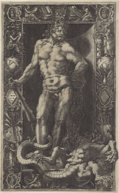 Hercules som seierherre over Lernaean Hydra av Giorgio Ghisi