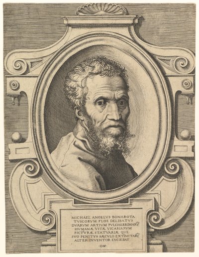 Portrett av Michelangelo, etter 1564. av Giorgio Ghisi