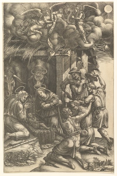 Hyrdenes tilbedelse, slutten av 1570-årene. av Giorgio Ghisi
