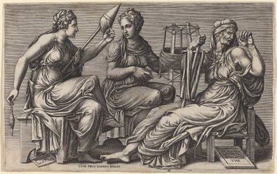 De tre skjebner av Giorgio Ghisi after Giulio Romano