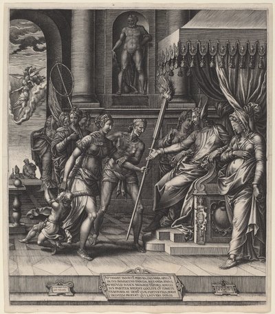 Calumny of Apelles av Giorgio Ghisi after Luca Penni