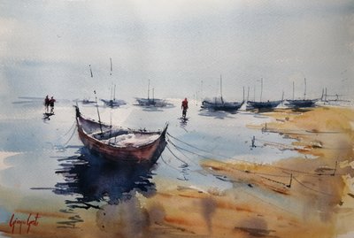 En rolig morgen i havnen av Giorgio Gosti