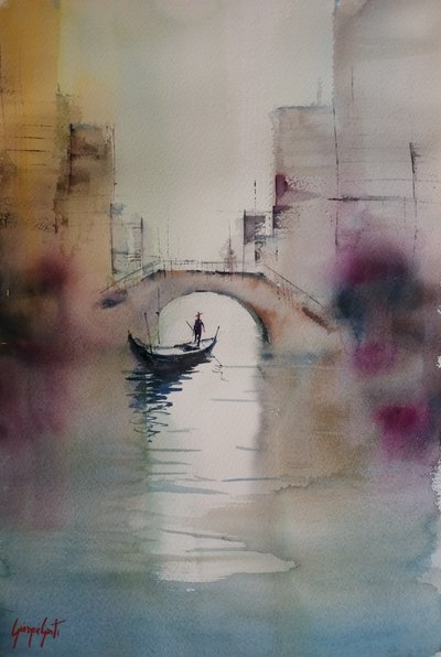 Roen ved kanalene i Venezia av Giorgio Gosti