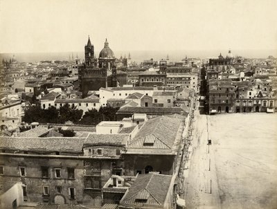 Utsikt over Palermo fra Porta Nuova, Sicilia, Italia, fotografi av Giorgio Sommer av Giorgio Sommer
