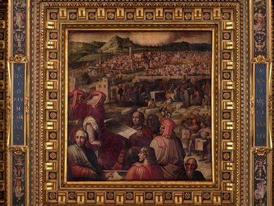 Arnolfo viser planen om å forstørre Firenze av Giorgio Vasari